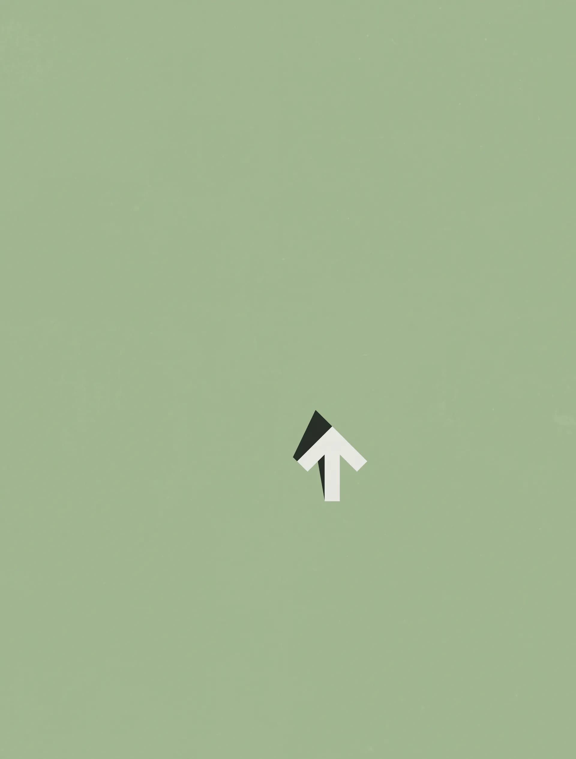 White Higher arrow on a pale green field