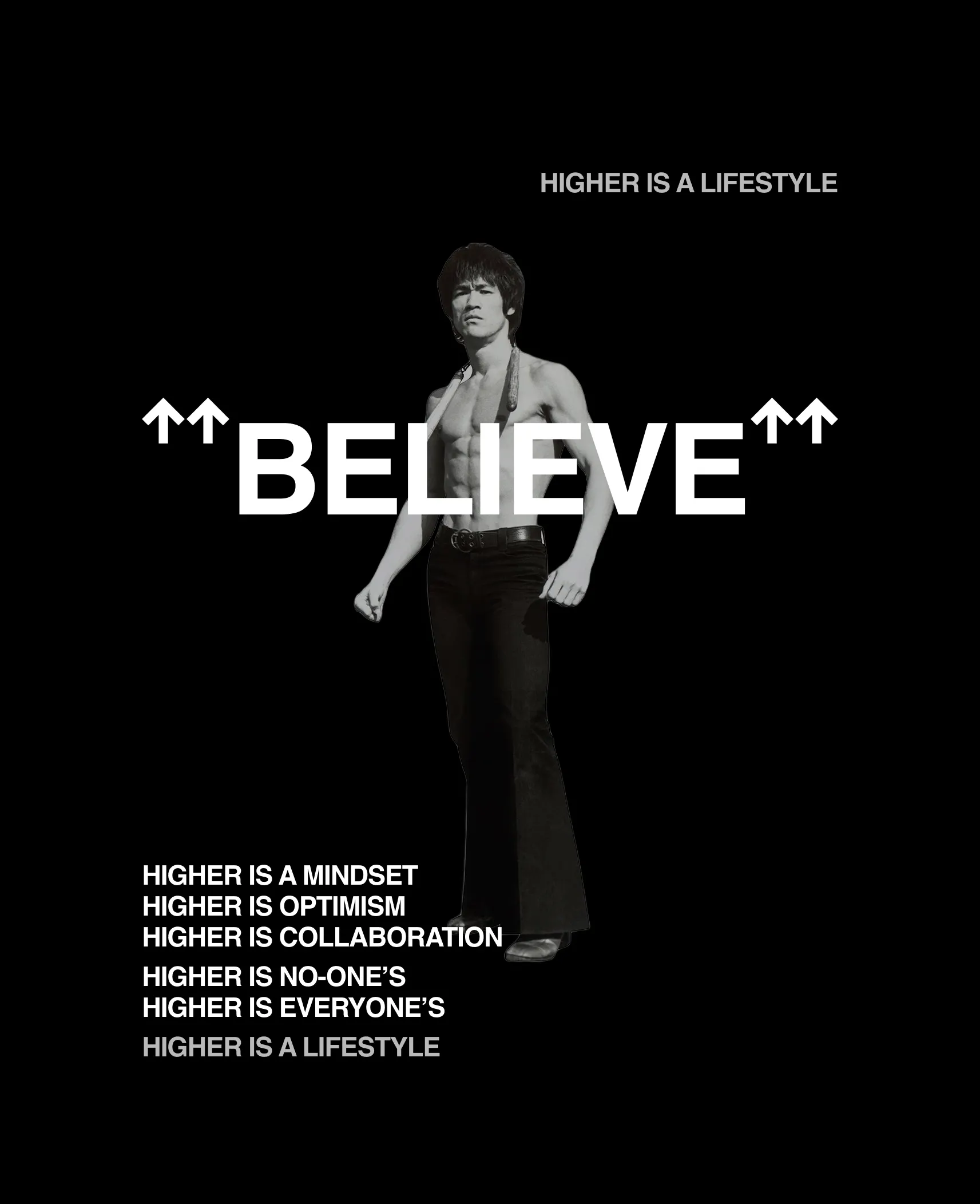 Believe Higher lifestyle poster