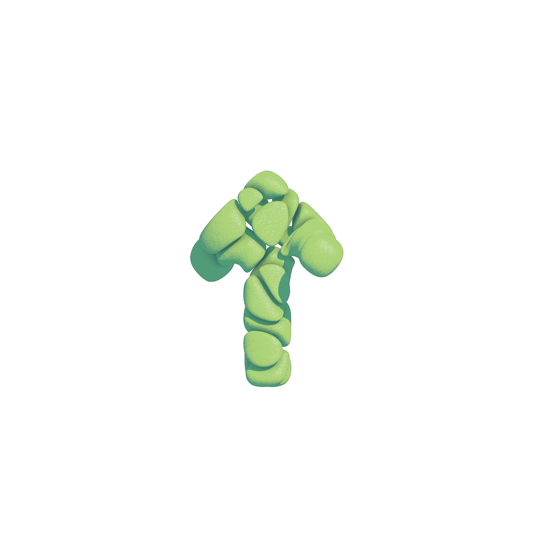 Animated figure made from green Higher arrows